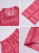 Conjunto Veraniego Bohemio de Blusa y Shorts con Estampado Floral