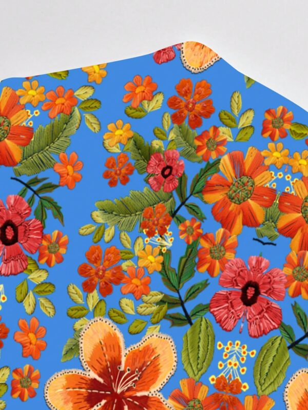 Vestido Mini Casual con Estampado Floral y Tirantes Espaguetis - Image 104